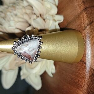 🎁 Mexican Laguna Lace Agate Ring Size 5 NEW